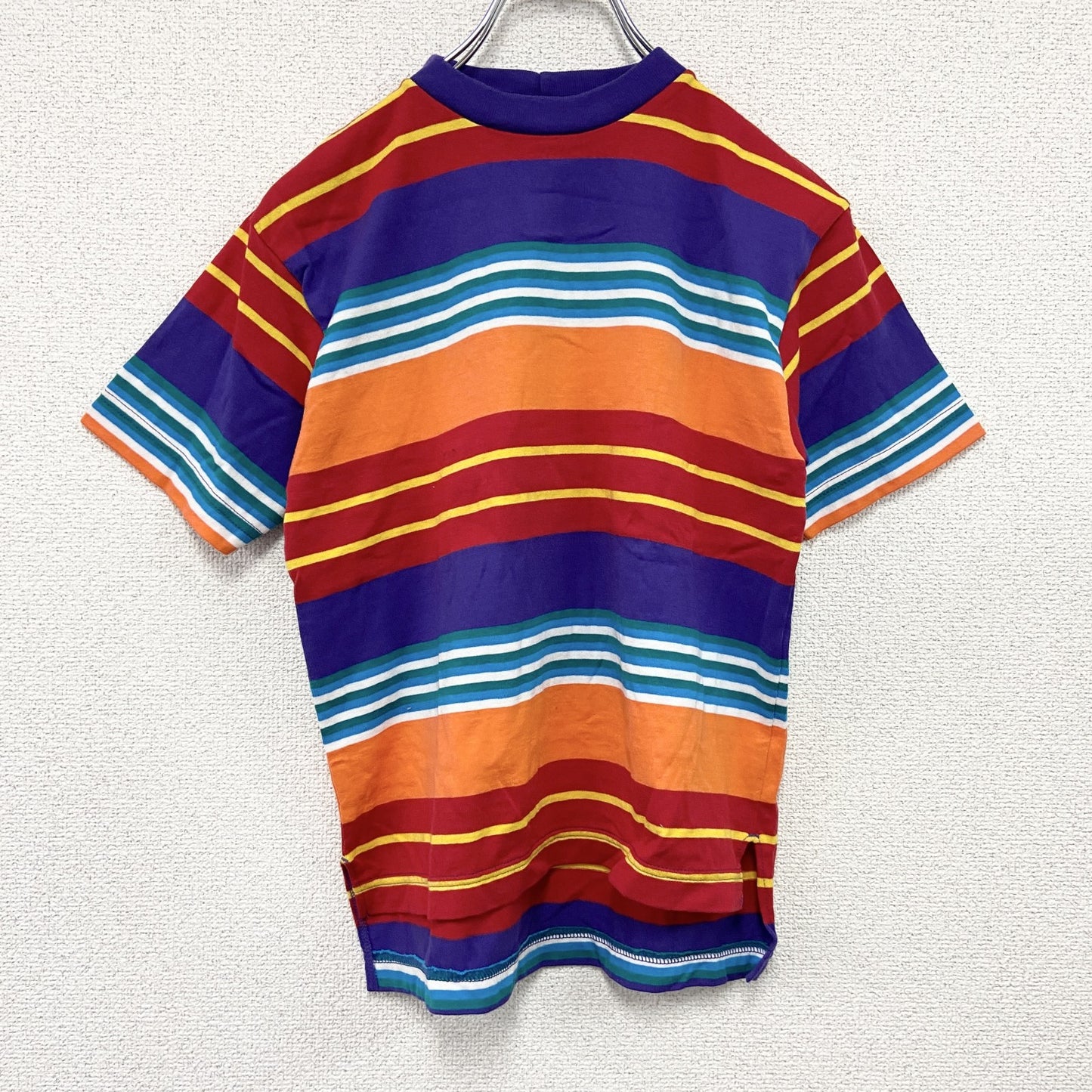 80s　L.L.Bean　エルエルビーン　半袖リンガーTシャツ　ヴィンテージ　ボーダー柄　マルチカラー　Sサイズ