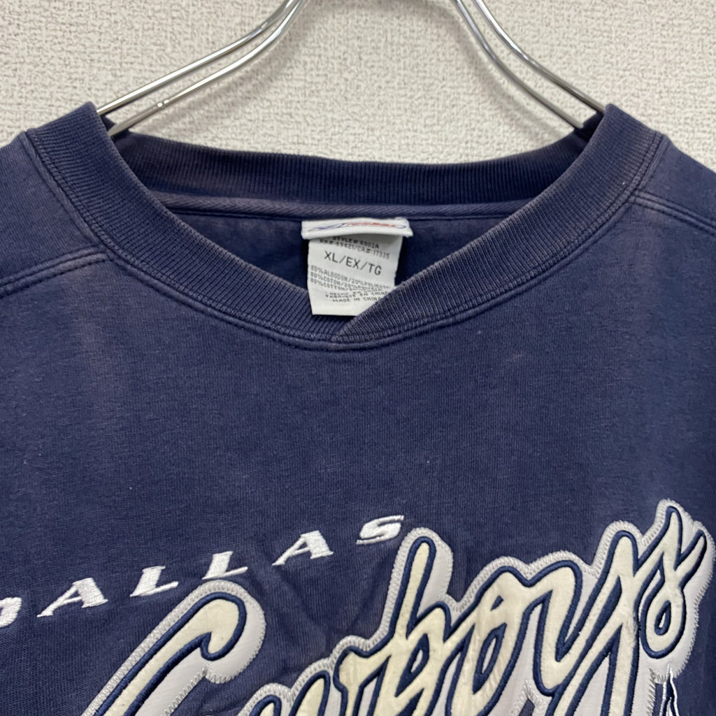 90s～　Reebok　リーボック　NFL　ダラスカウボーイ　スウェット/トレーナー　ヴィンテージ　紺　ネイビー　XLサイズ　古着