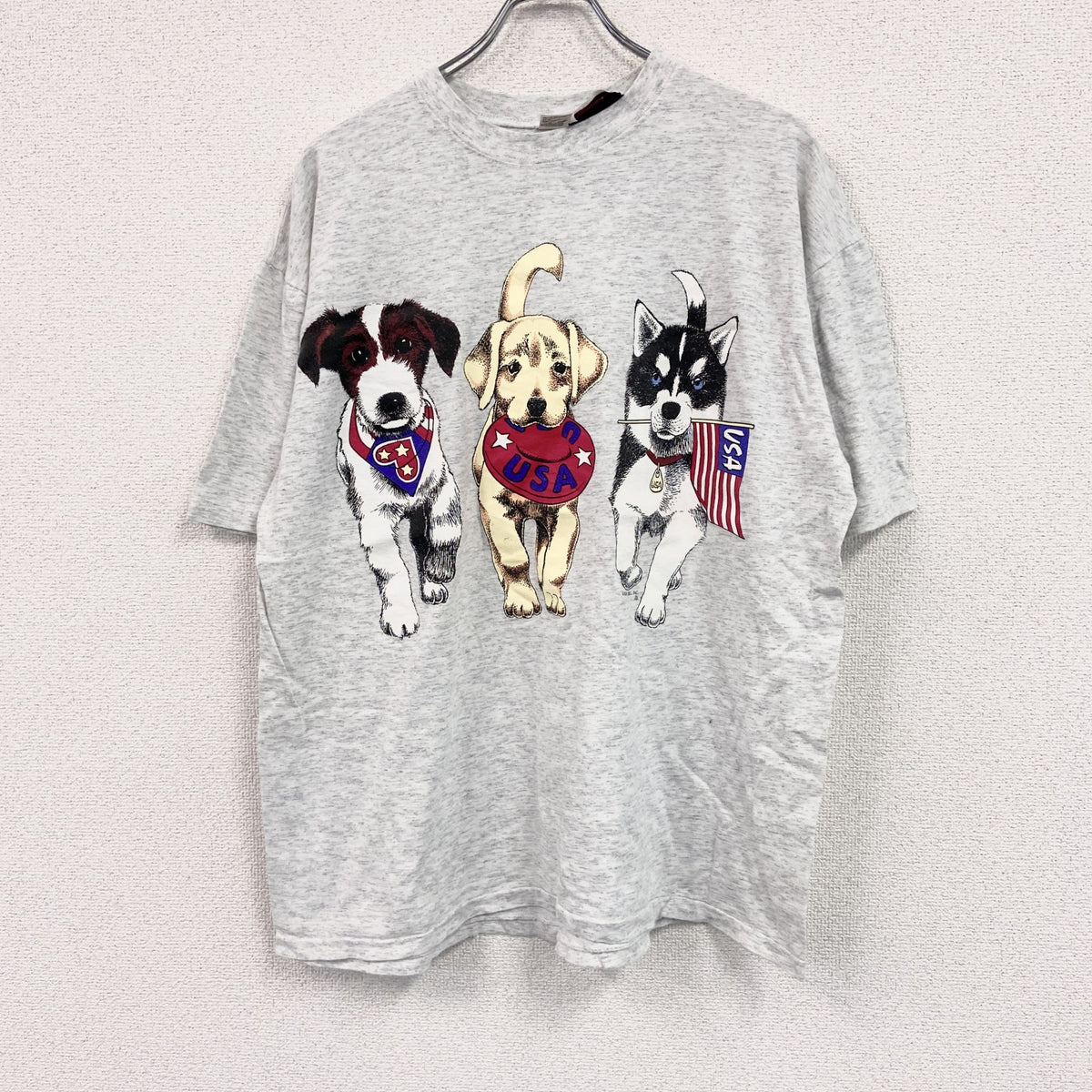 International DESIGN GROUP　半袖プリントTシャツ　シングルステッチ　霜降りグレー　18Wサイズ カットソー メンズ コットン 古着