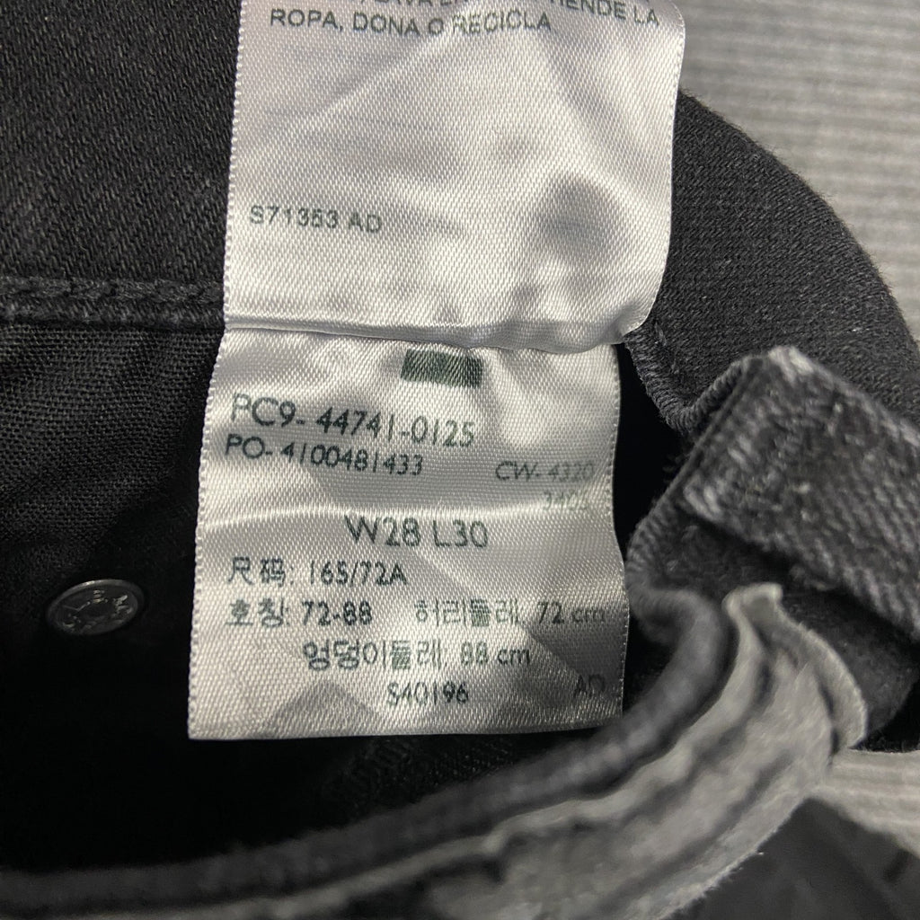 Levi’s　リーバイス　DENIZEN　ブラックデニムパンツ/ジーンズ　ジップフライ　黒　ブラック　W28サイズ　古着