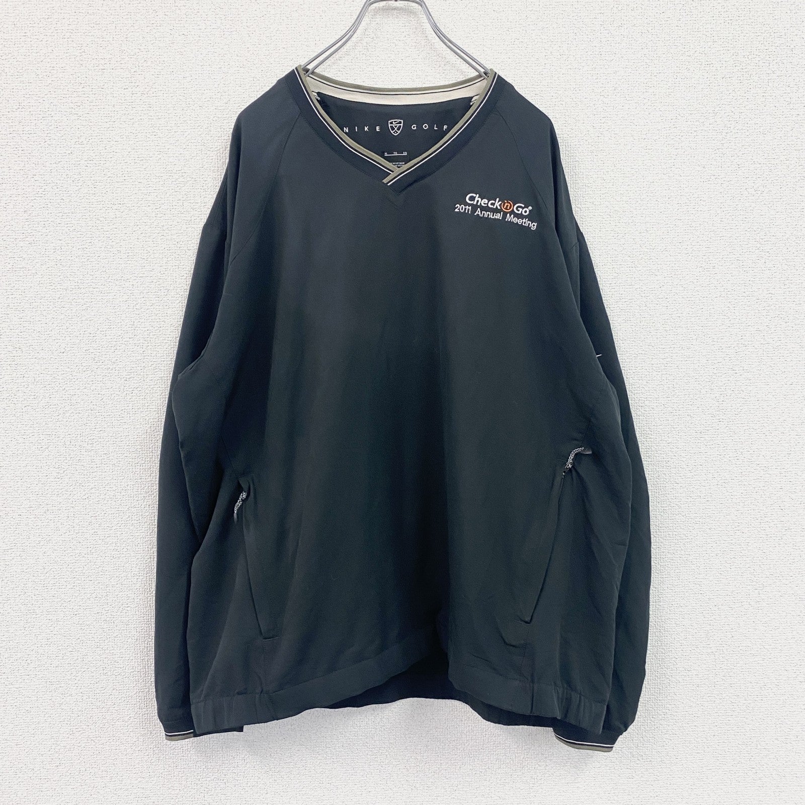 NIKE GOLF　ナイキゴルフ　プルオーバージャケット　黒　ブラック　XLサイズ　古着