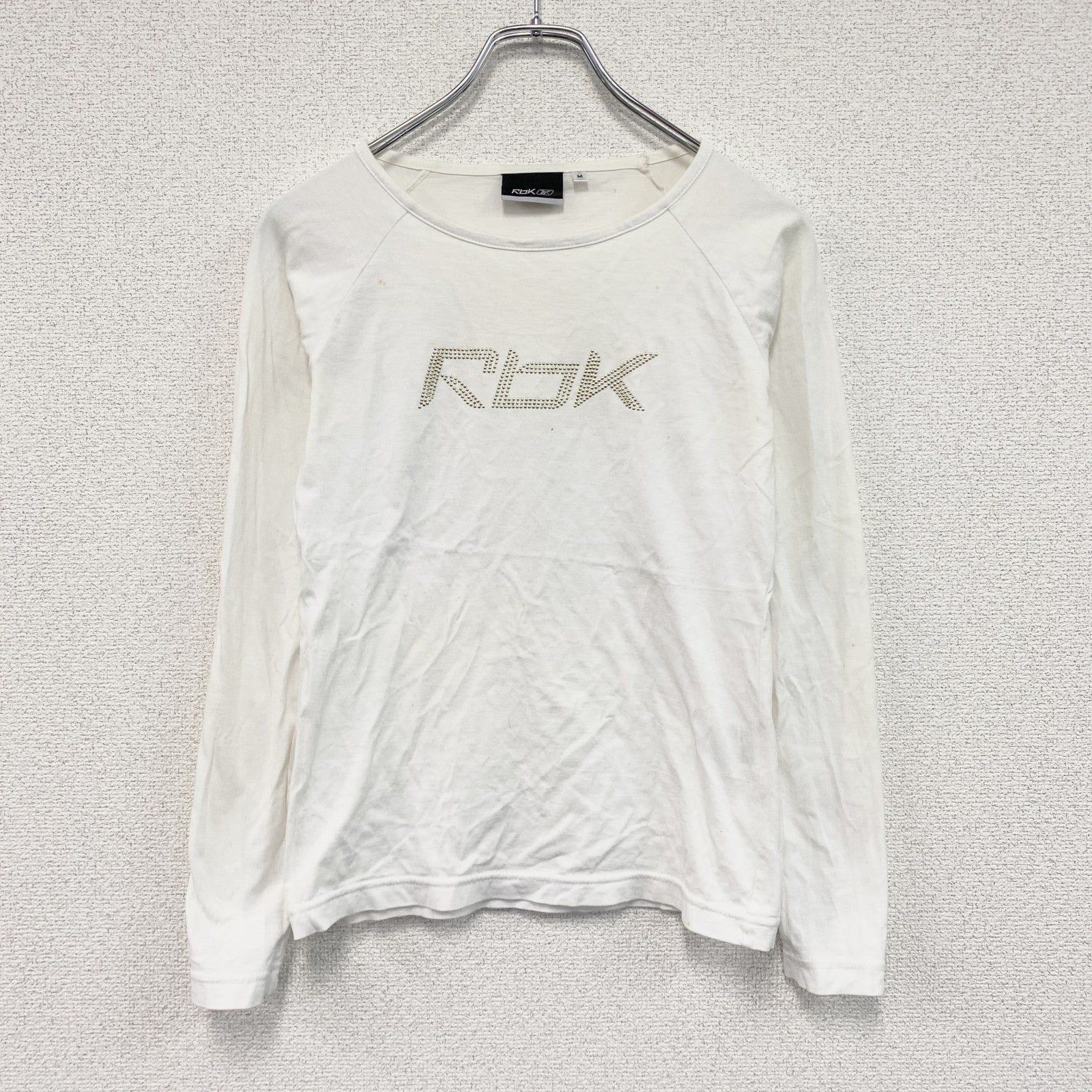 Reebok　リーボック　長袖Tシャツ/ロンT　白　ホワイト　Mサイズ　古着