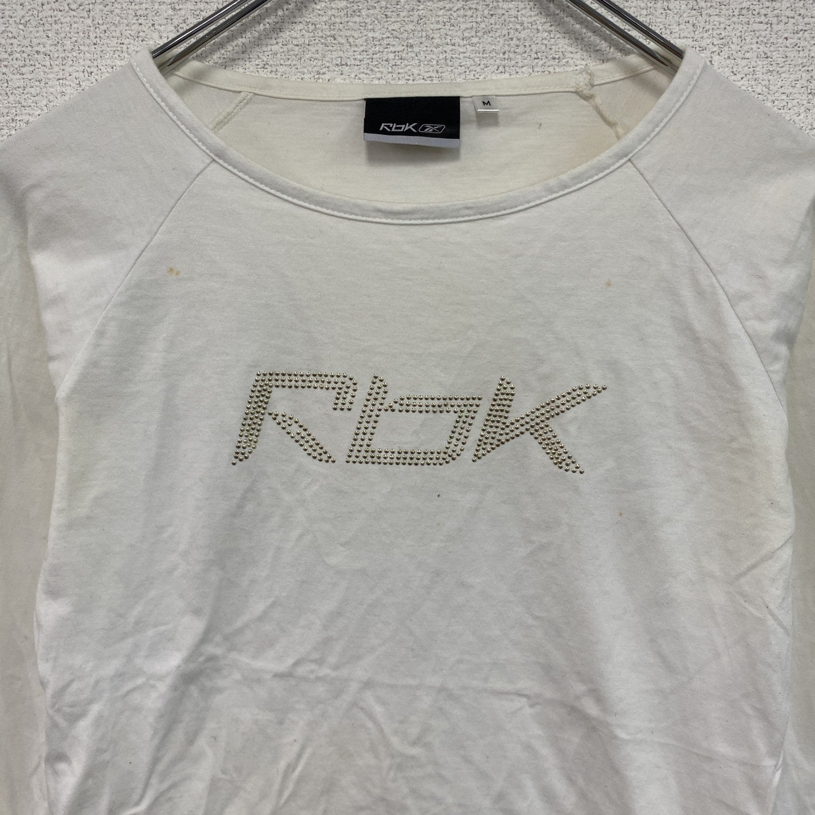Reebok　リーボック　長袖Tシャツ/ロンT　白　ホワイト　Mサイズ　古着