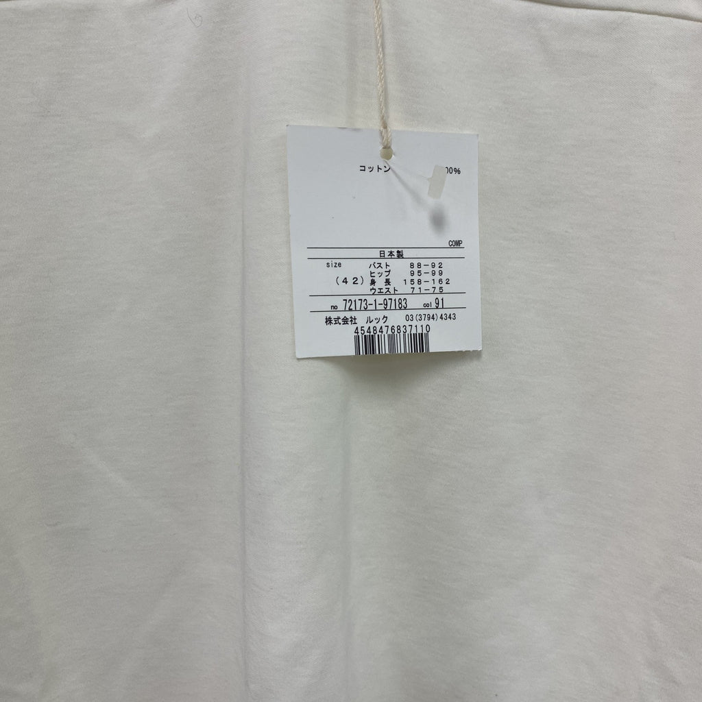 SCAPA　スキャパ　フロントリボン半袖Tシャツ　デッドストック　アイボリー　42サイズ　古着