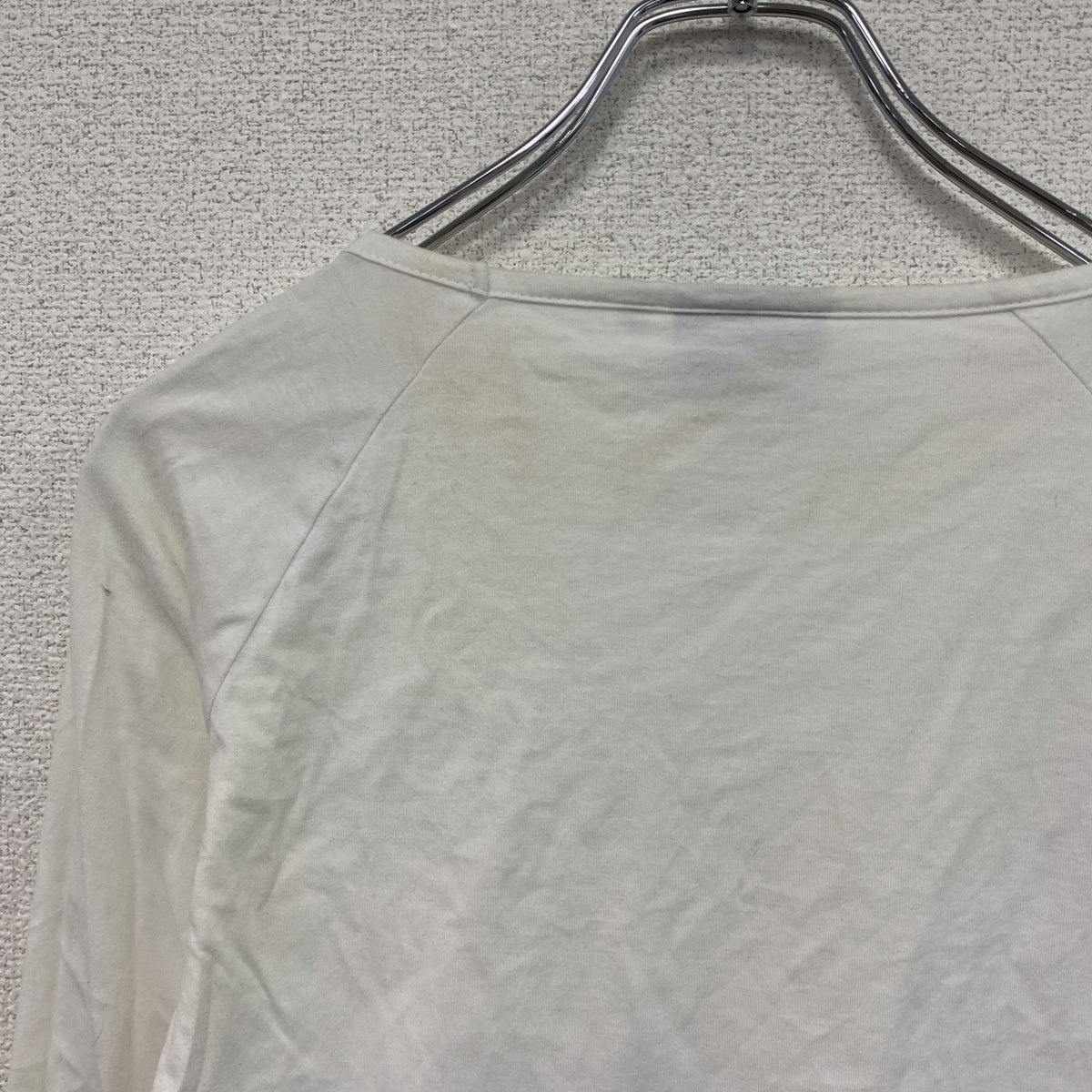 00s　Reebok　リーボック　長袖Tシャツ/ロンT　ラインストーン　白　ホワイト　Mサイズ　古着