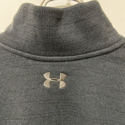 古着 used　UNDER ARMOU アンダーアーマー　ハーフボタンフリースジャケット　黒　ワンポイントロゴ刺繡　XXLサイズ