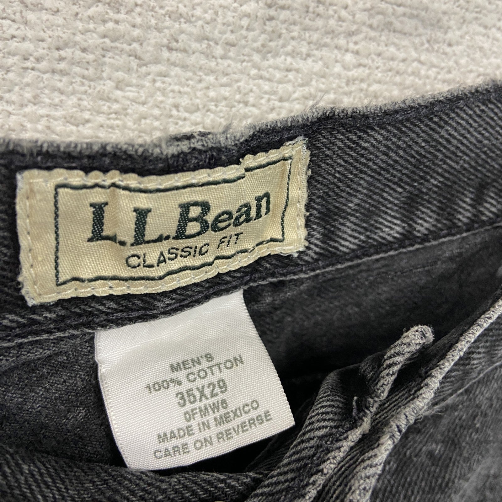 L.L.Bean　エルエルビーン　ブラックデニムパンツ/ジーンズ　ジップフライ　黒　ブラック　W35サイズ　古着