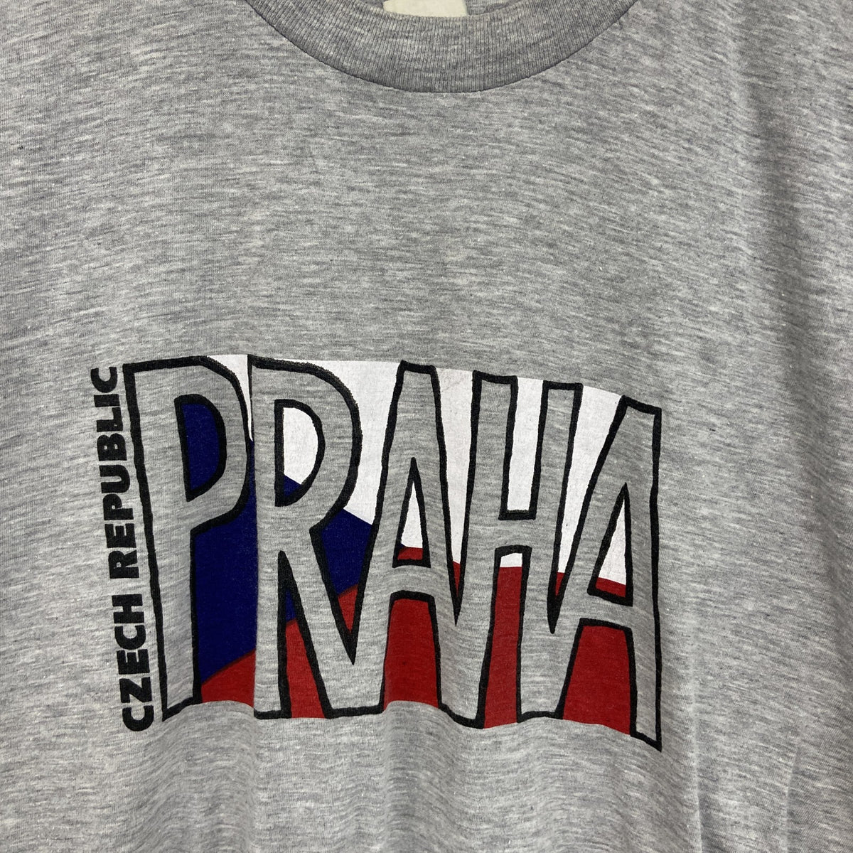 ～90s　半袖プリントTシャツ　ヴィンテージ　シングルステッチ　グレー　灰色　　古着