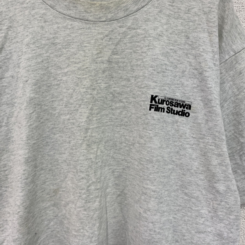 90s　FRUIT OF THE LOOM　黒澤フィルムスタジオ　半袖プリントTシャツ　USA製　ヴィンテージ　シングルステッチ　グレー　Lサイズ　古着