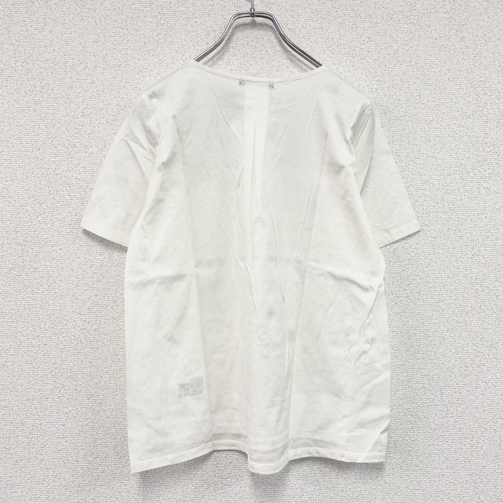 esche　エッシュ　フロントレース異素材ドッキング半袖Tシャツ　アイボリー　デッドストック　42サイズ　古着