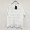 esche　エッシュ　フロントレース異素材ドッキング半袖Tシャツ　デッドストック　白　ホワイト　42サイズ　古着