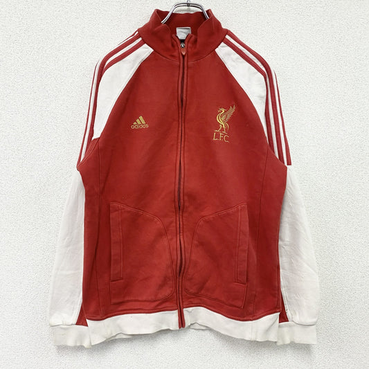 00s　adidas　アディダス　L.F.C　リヴァプールFC　トラックジャケット/ジャージ　パフォーマンスロゴ　ヴィンテージ　赤　レッド　Mサイズ