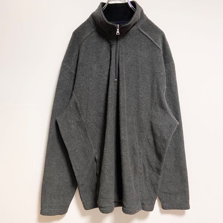 STJOHNSBAY　長袖ハーフジップフリースジャケット　ハイネックアウター　グレー　灰色　ビッグシルエット　XLサイズ　古着