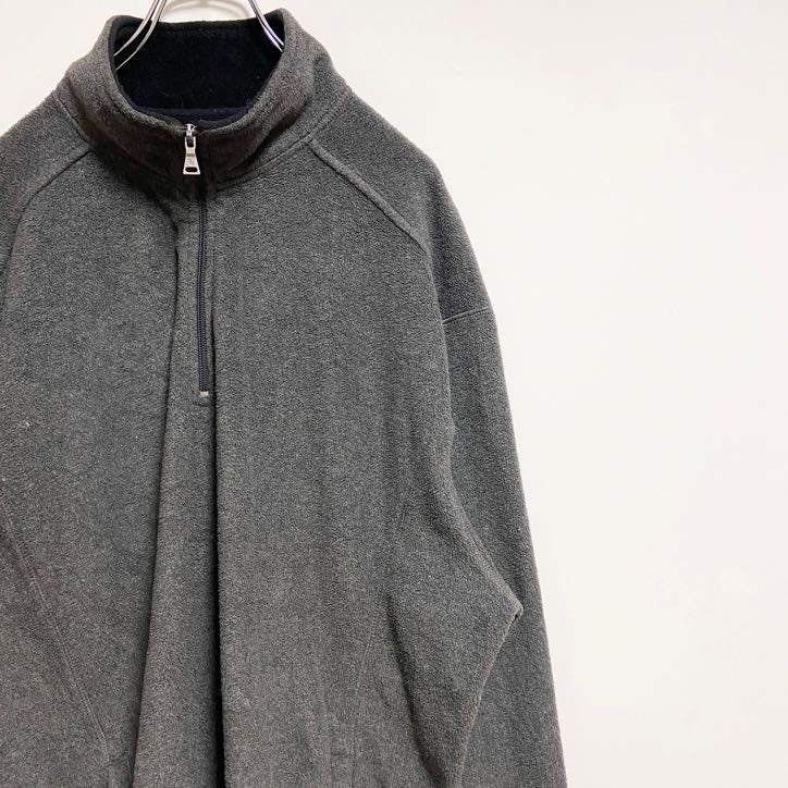 STJOHNSBAY　長袖ハーフジップフリースジャケット　ハイネックアウター　グレー　灰色　ビッグシルエット　XLサイズ　古着