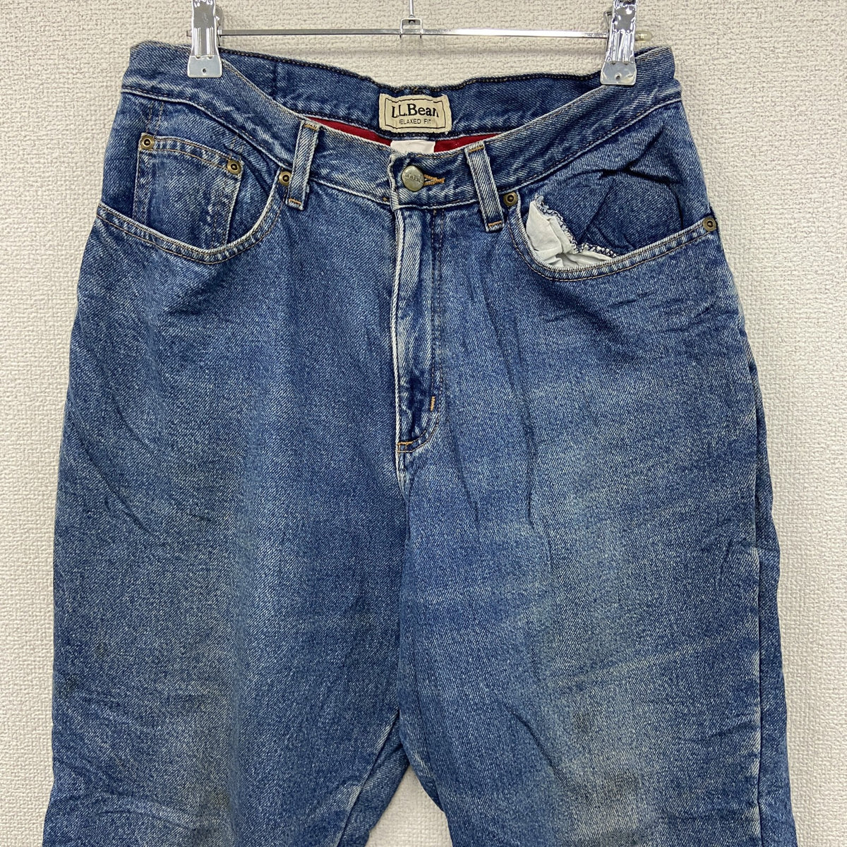 ～00s　L.L.Bean　エルエルビーン　デニムパンツ/ジーンズ　ジップフライ　ネル生地ライナー　インディゴ　12PETサイズ　古着