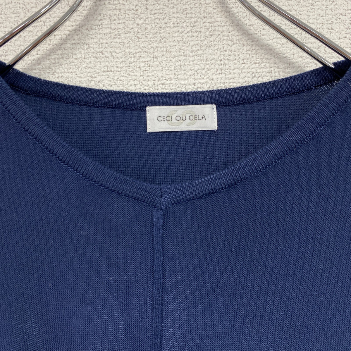 CECI OU CELA　セシオセラ　コットンニットセーター　ドルマンスリーブ　紺　ネイビー　Mサイズ　古着
