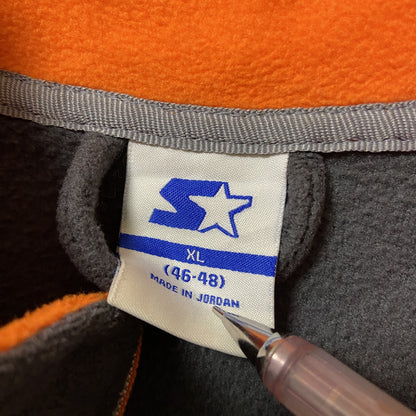 古着 used　STARTER　スターター　長袖フルジップフリースジャケット　ハイネック　ワンポイントロゴ刺繡　グレー　XLサイズ