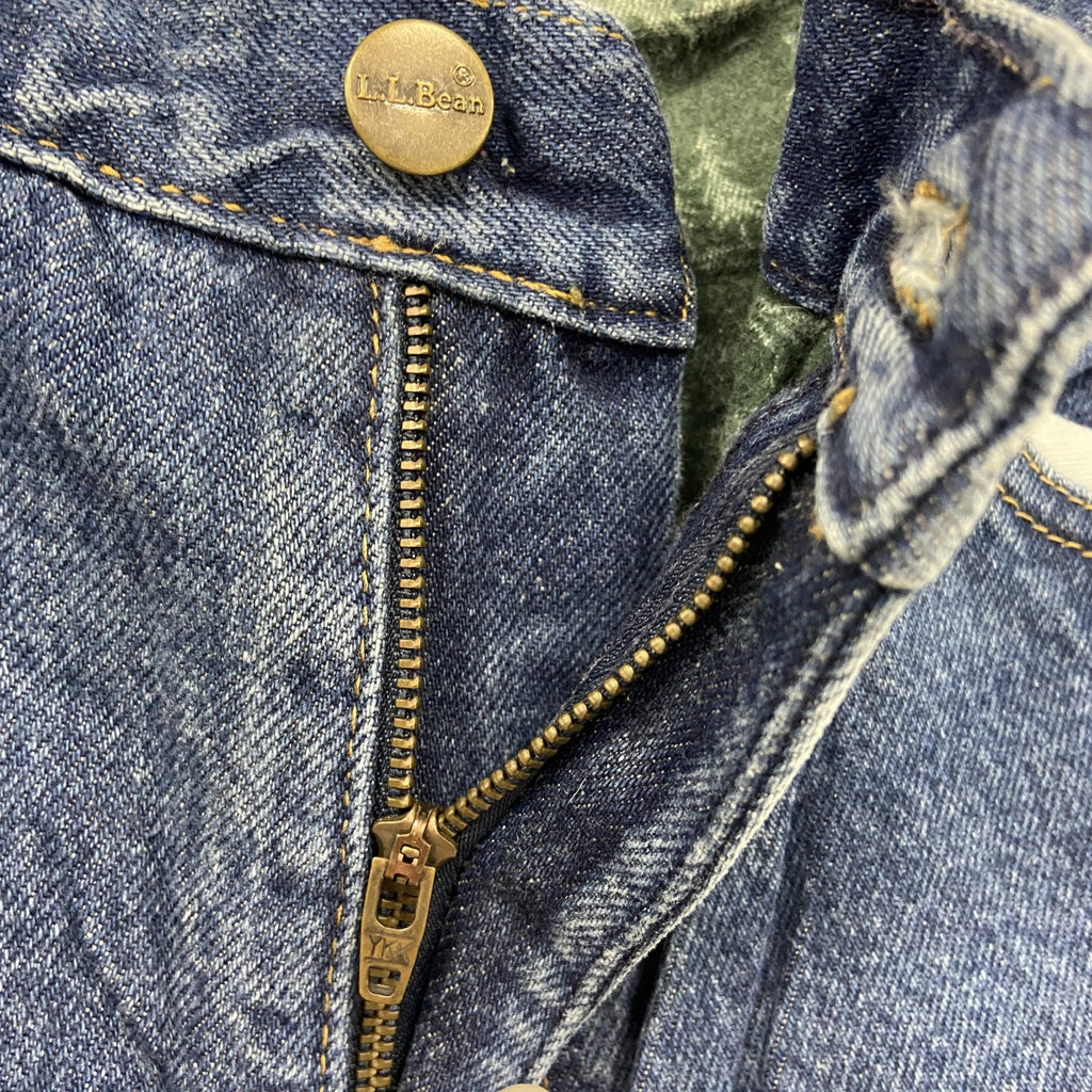 ～00s　L.L.Bean　エルエルビーン　デニムパンツ/ジーンズ　ジップフライ　ネル生地ライナー　インディゴ　古着