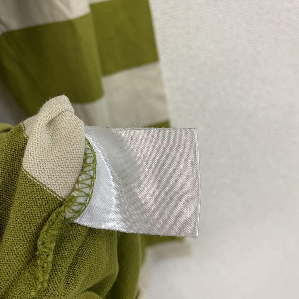 90s　OLD UNIQLO　オールドユニクロ　長袖Tシャツ/ロンT　ボーダー　ヴィンテージ　黄緑　ライトグリーン　ベージュ　Lサイズ　古着