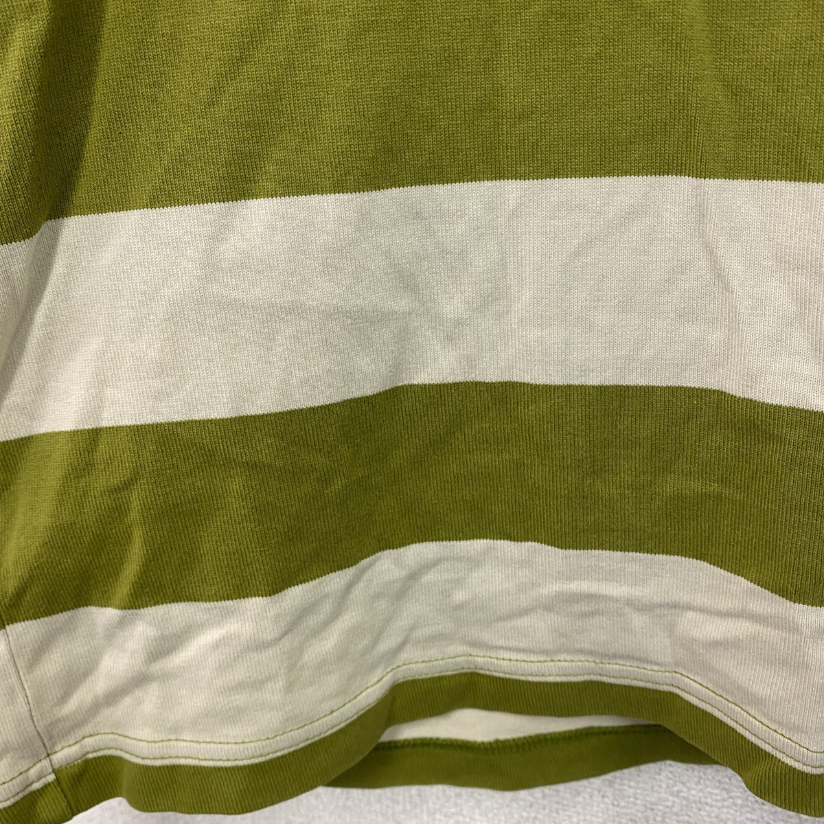 90s　OLD UNIQLO　オールドユニクロ　長袖Tシャツ/ロンT　ボーダー　ヴィンテージ　黄緑　ライトグリーン　ベージュ　Lサイズ　古着