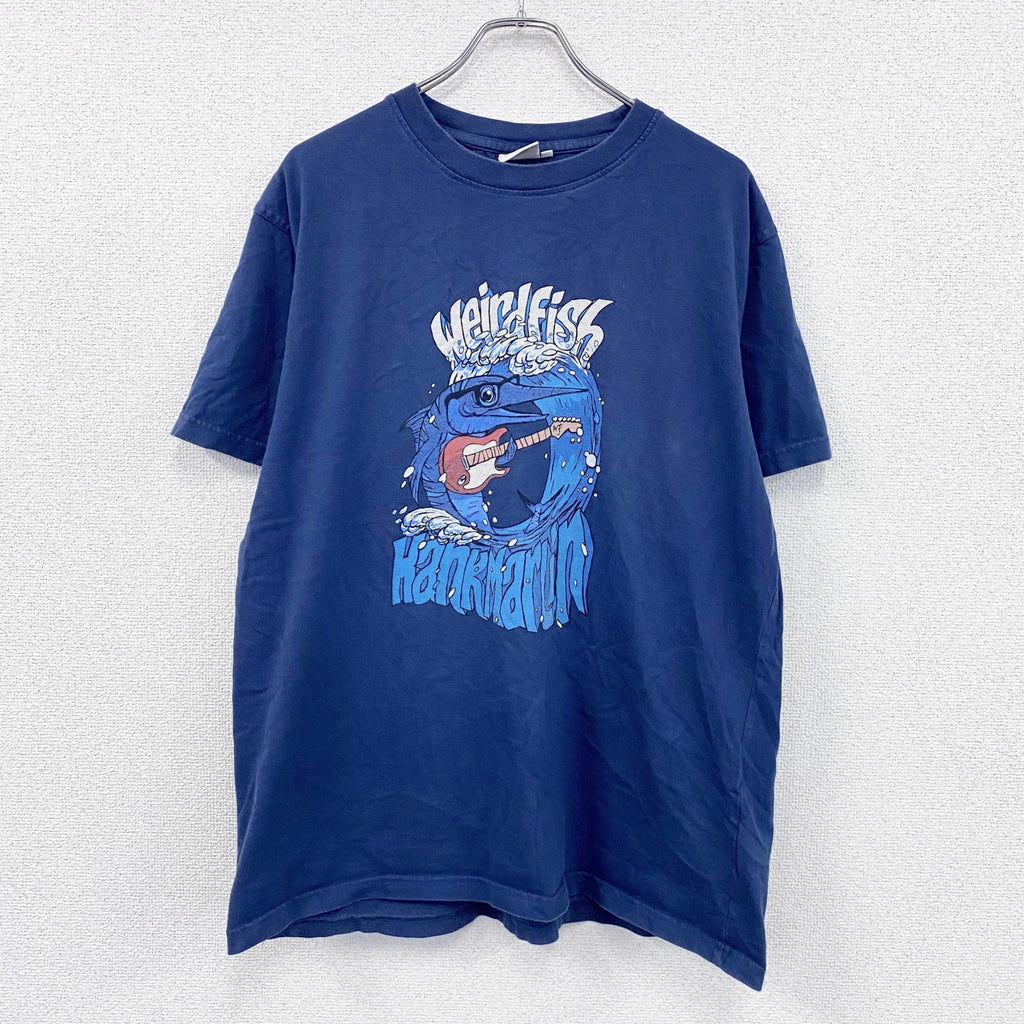 Weird Fish　ウィアードフィッシュ　半袖プリントTシャツ　魚　青　ブルー　XLサイズ　古着