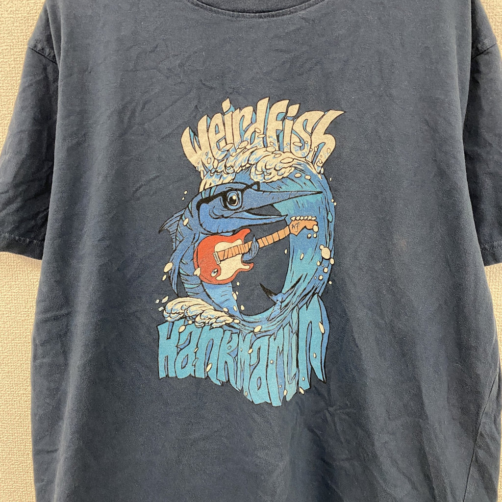 Weird Fish　ウィアードフィッシュ　半袖プリントTシャツ　魚　青　ブルー　XLサイズ　古着