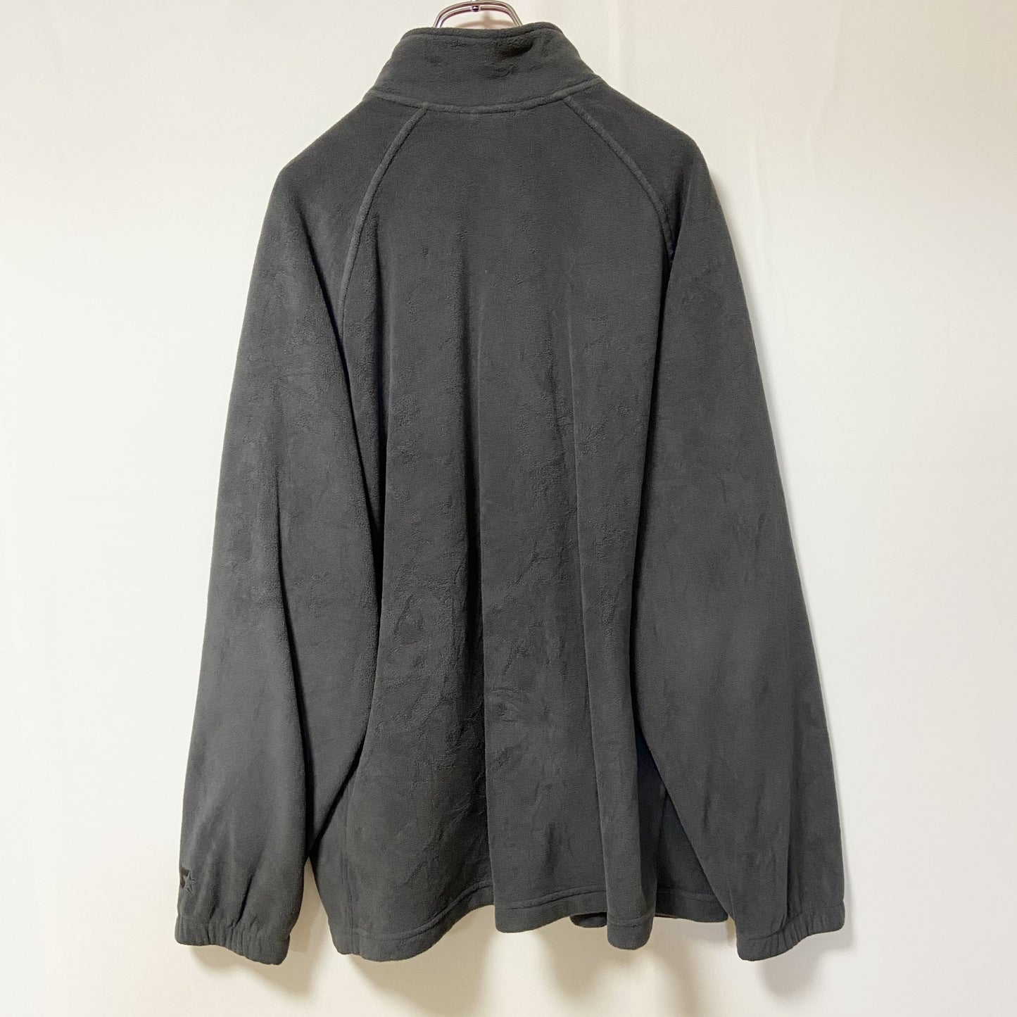古着 used　STARTER　スターター　長袖フルジップフリースジャケット　ハイネック　ワンポイントロゴ刺繡　グレー　XLサイズ