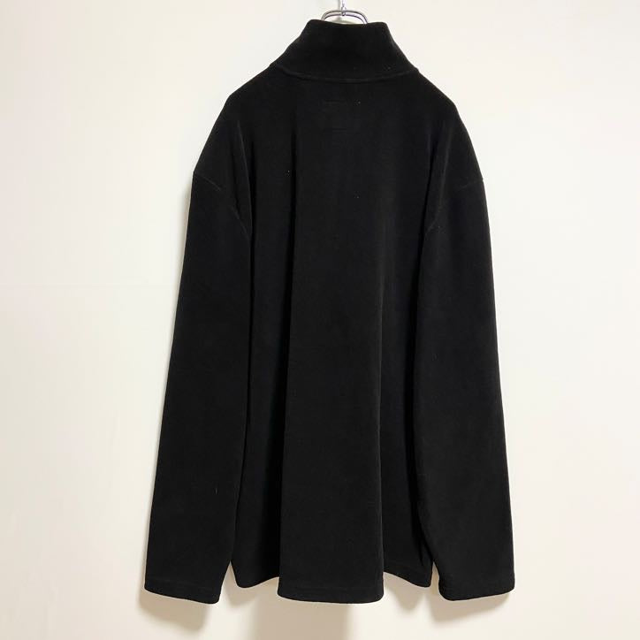 STJOHNSBAY　長袖ハイネックフリースジャケット　ハーフジップアウター　黒　ブラック　ビッグシルエット　2XLサイズ　古着