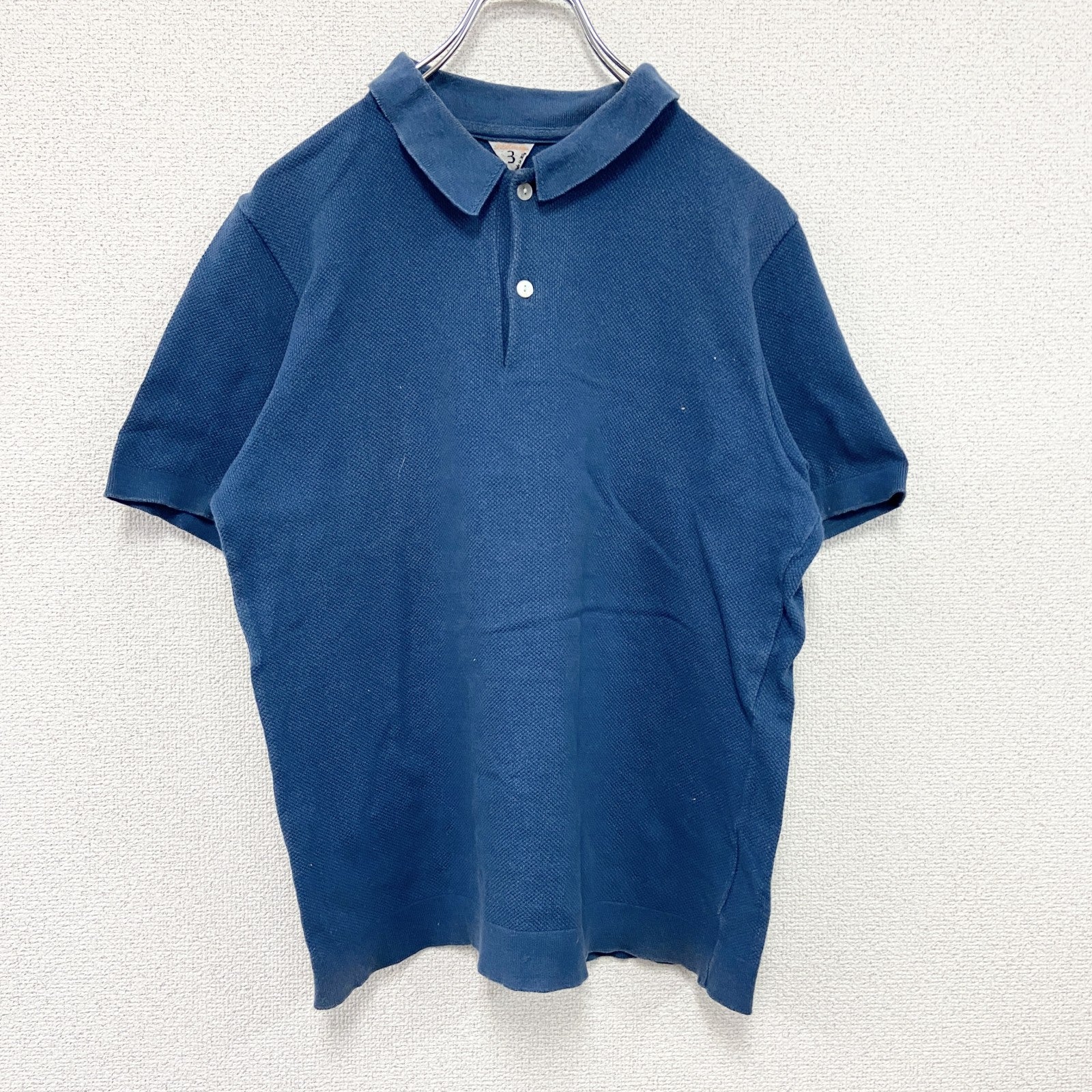 FilMelange　フィルメランジェ　AMIS　半袖ポロシャツ　オーガニックコットン　紺　ネイビー　3サイズ　古着