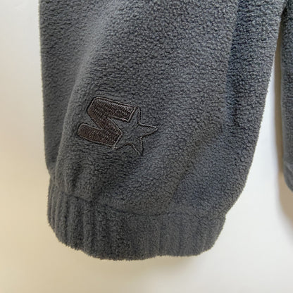 古着 used　STARTER　スターター　長袖フルジップフリースジャケット　ハイネック　ワンポイントロゴ刺繡　グレー　XLサイズ