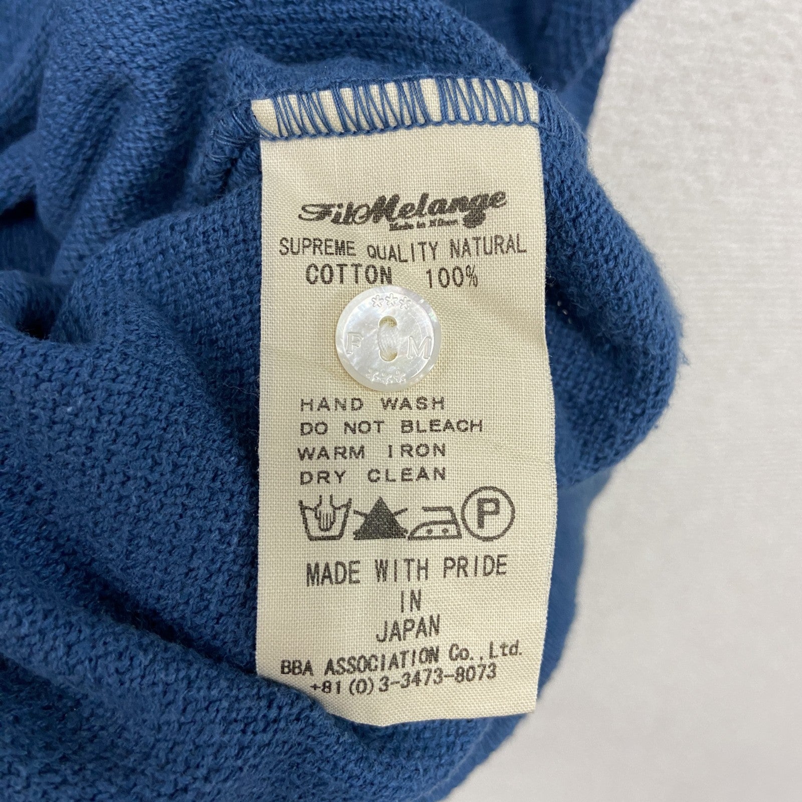 FilMelange　フィルメランジェ　AMIS　半袖ポロシャツ　オーガニックコットン　紺　ネイビー　3サイズ　古着