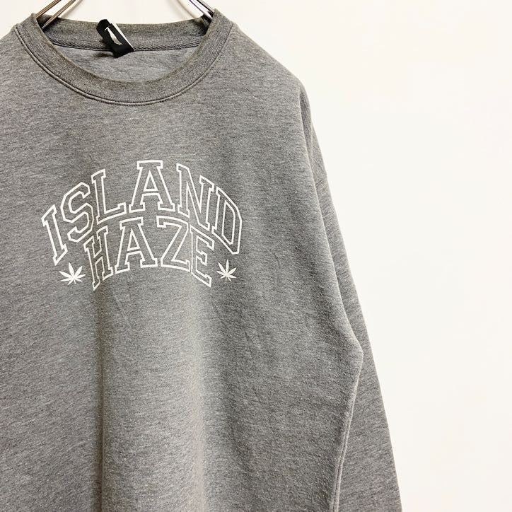 COTTONHERITAGE　長袖ロゴプリントスウェット　トレーナー　クルーネック　グレー　灰色　秋冬服　Lサイズ　古着