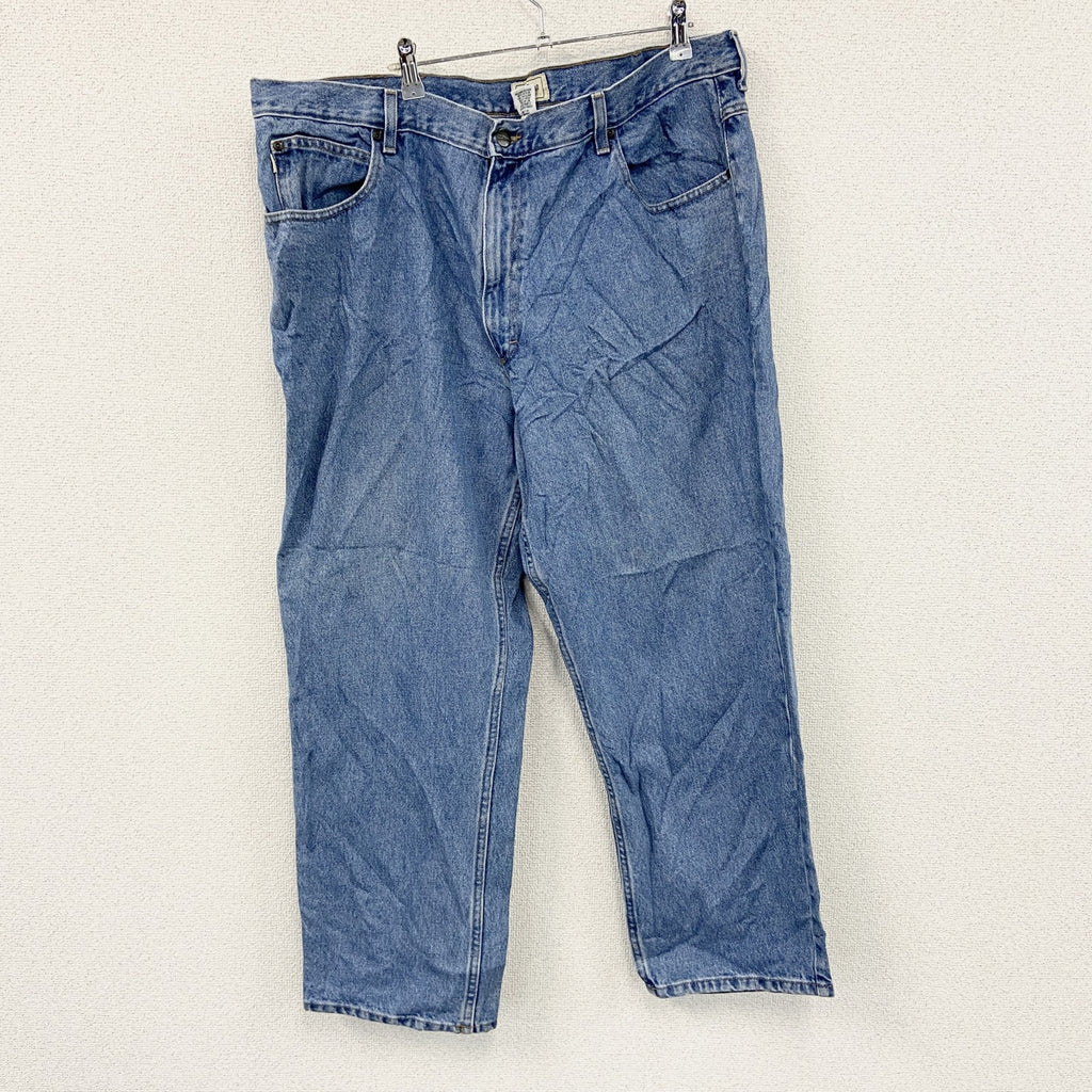 L.L.Bean　エルエルビーン　デニムパンツ/ジーンズ　ジップフライ　革パッチ　インディゴ　W42サイズ　古着