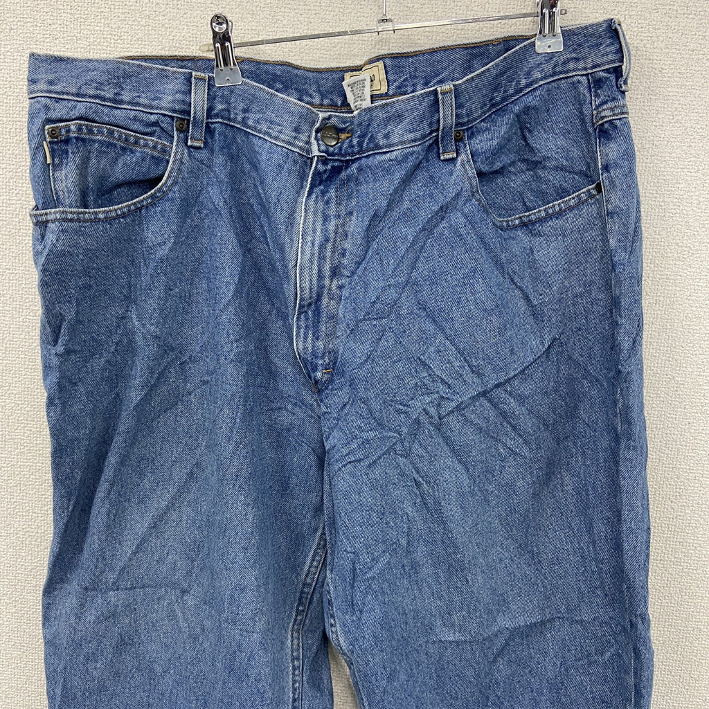 L.L.Bean　エルエルビーン　デニムパンツ/ジーンズ　ジップフライ　革パッチ　インディゴ　W42サイズ　古着