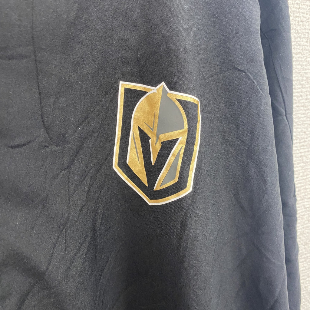 adidas　アディダス　プルオーバージャケット　ハーフジップ　ワンポイント　NHL　黒　ブラック　Lサイズ　古着