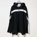 BLUESTAR CLOTHINGCo　長袖フリースジャケットパーカー　黒　ブラック　秋冬服　2XLサイズ　古着