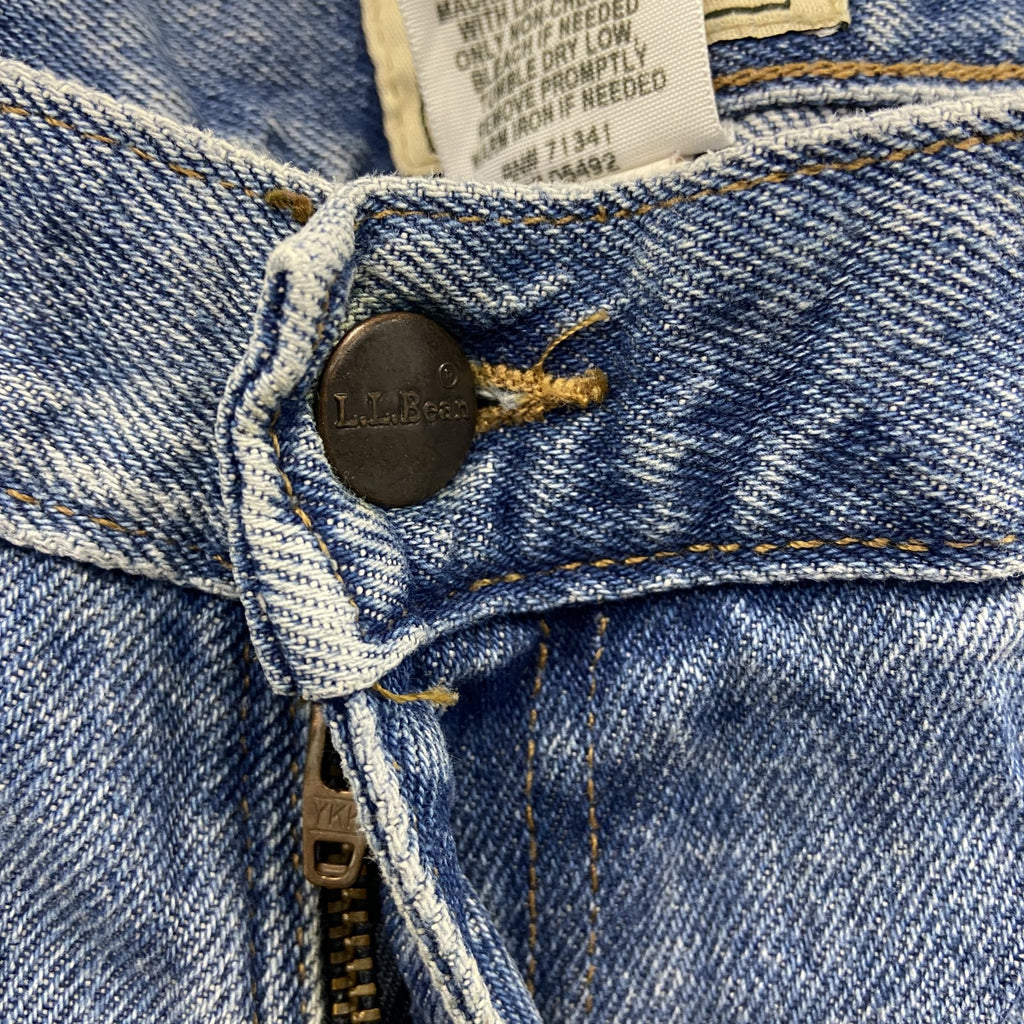 L.L.Bean　エルエルビーン　デニムパンツ/ジーンズ　ジップフライ　革パッチ　インディゴ　W42サイズ　古着