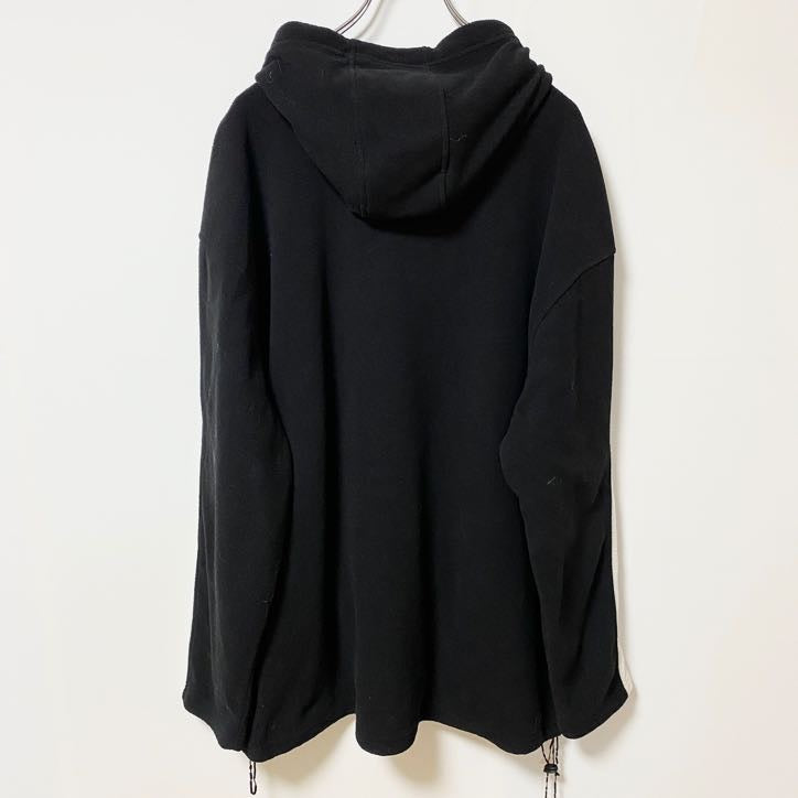 BLUESTAR CLOTHINGCo　長袖フリースジャケットパーカー　黒　ブラック　秋冬服　2XLサイズ　古着