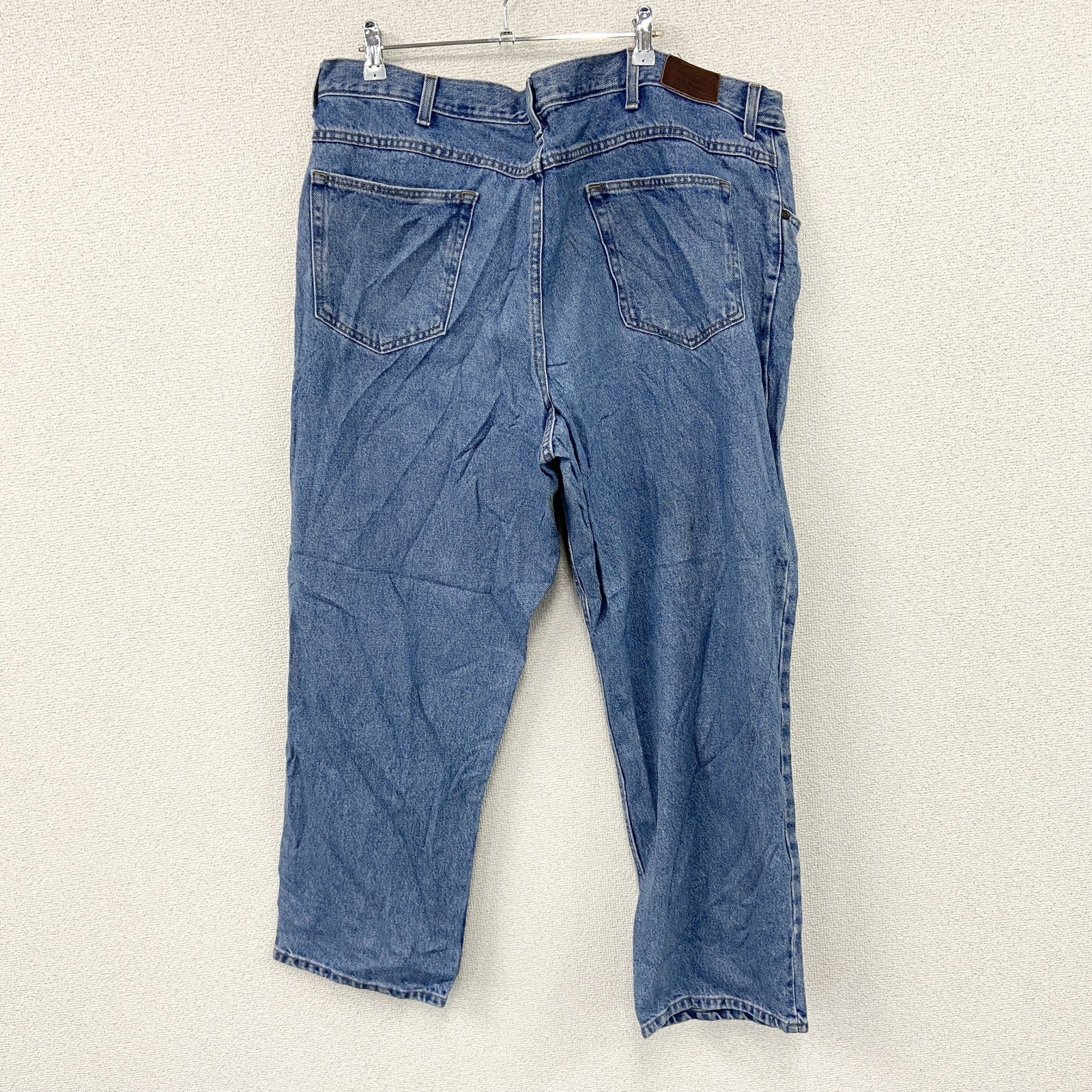 L.L.Bean　エルエルビーン　デニムパンツ/ジーンズ　ジップフライ　革パッチ　インディゴ　W42サイズ　古着