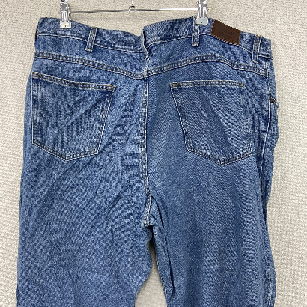 L.L.Bean　エルエルビーン　デニムパンツ/ジーンズ　ジップフライ　革パッチ　インディゴ　W42サイズ　古着