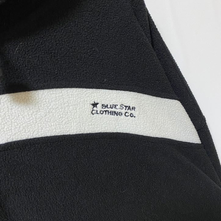 BLUESTAR CLOTHINGCo　長袖フリースジャケットパーカー　黒　ブラック　秋冬服　2XLサイズ　古着