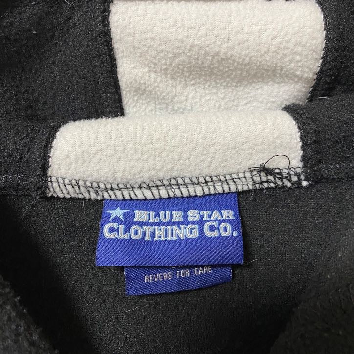 BLUESTAR CLOTHINGCo　長袖フリースジャケットパーカー　黒　ブラック　秋冬服　2XLサイズ　古着