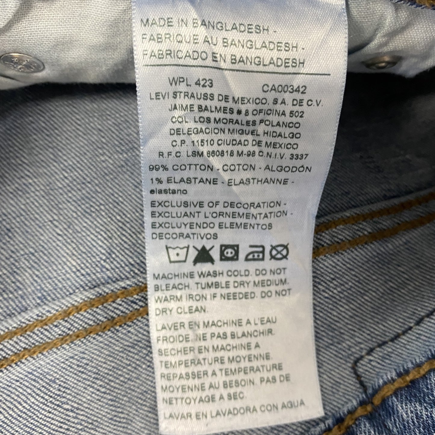 Levi’s　リーバイス　DENIZEN　デニムパンツ/ジーンズ　縦落ち　インディゴ　W36サイズ