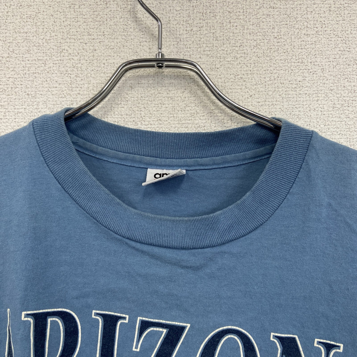90s　anvil　アンヴィル　半袖プリントTシャツ　シングルステッチ　水色　ライトブルー　XLサイズ　　ヴィンテージ　古着