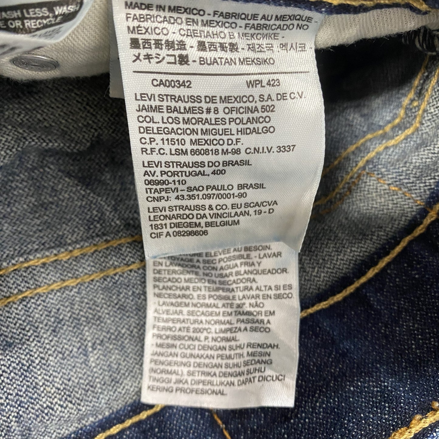 Levi’s　リーバイス　513　デニムパンツ/ジーンズ　縦落ち　インディゴ　W32サイズ