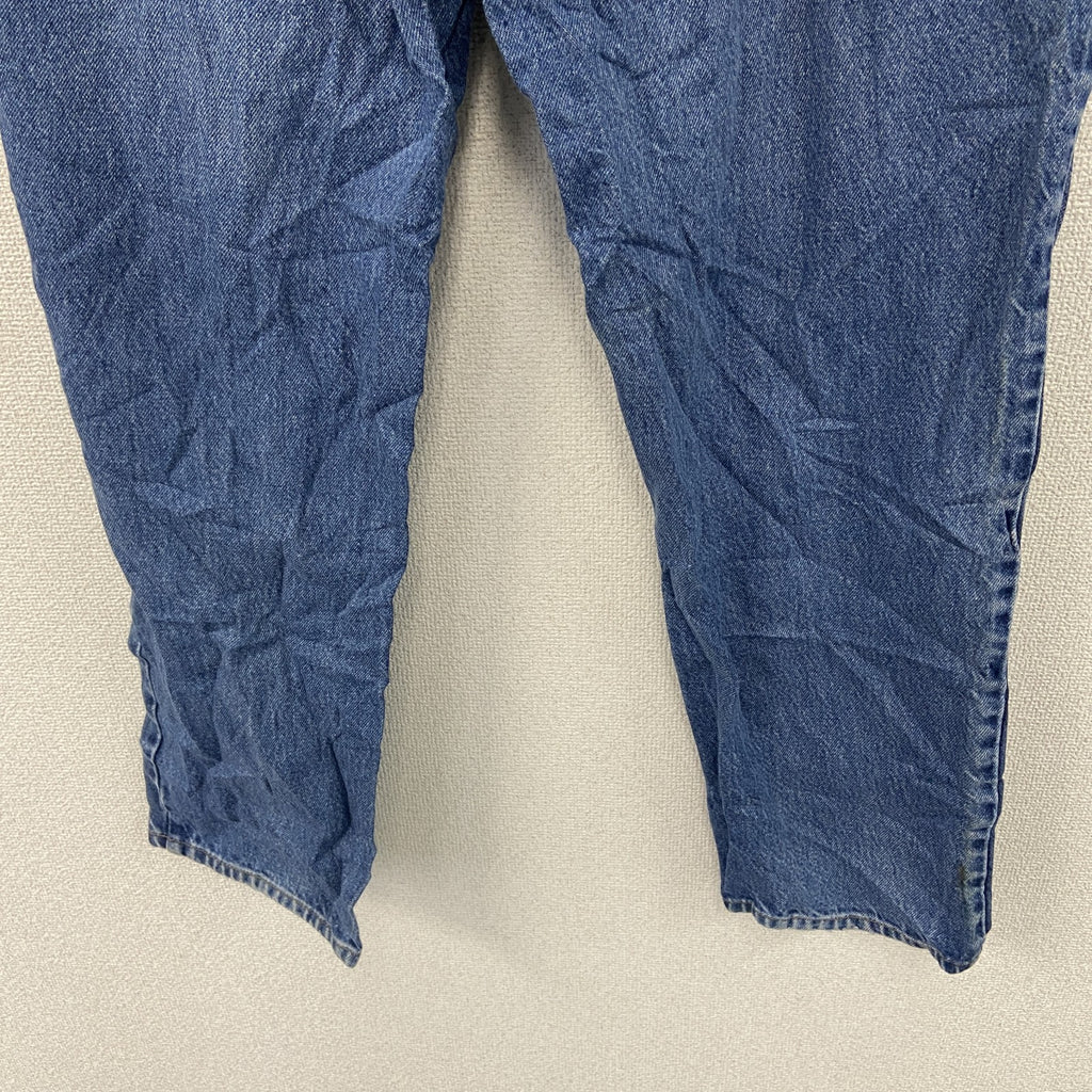 L.L.Bean　エルエルビーン　デニムパンツ/ジーンズ　ジップフライ　革パッチ　縦落ち　インディゴ　W35サイズ　古着