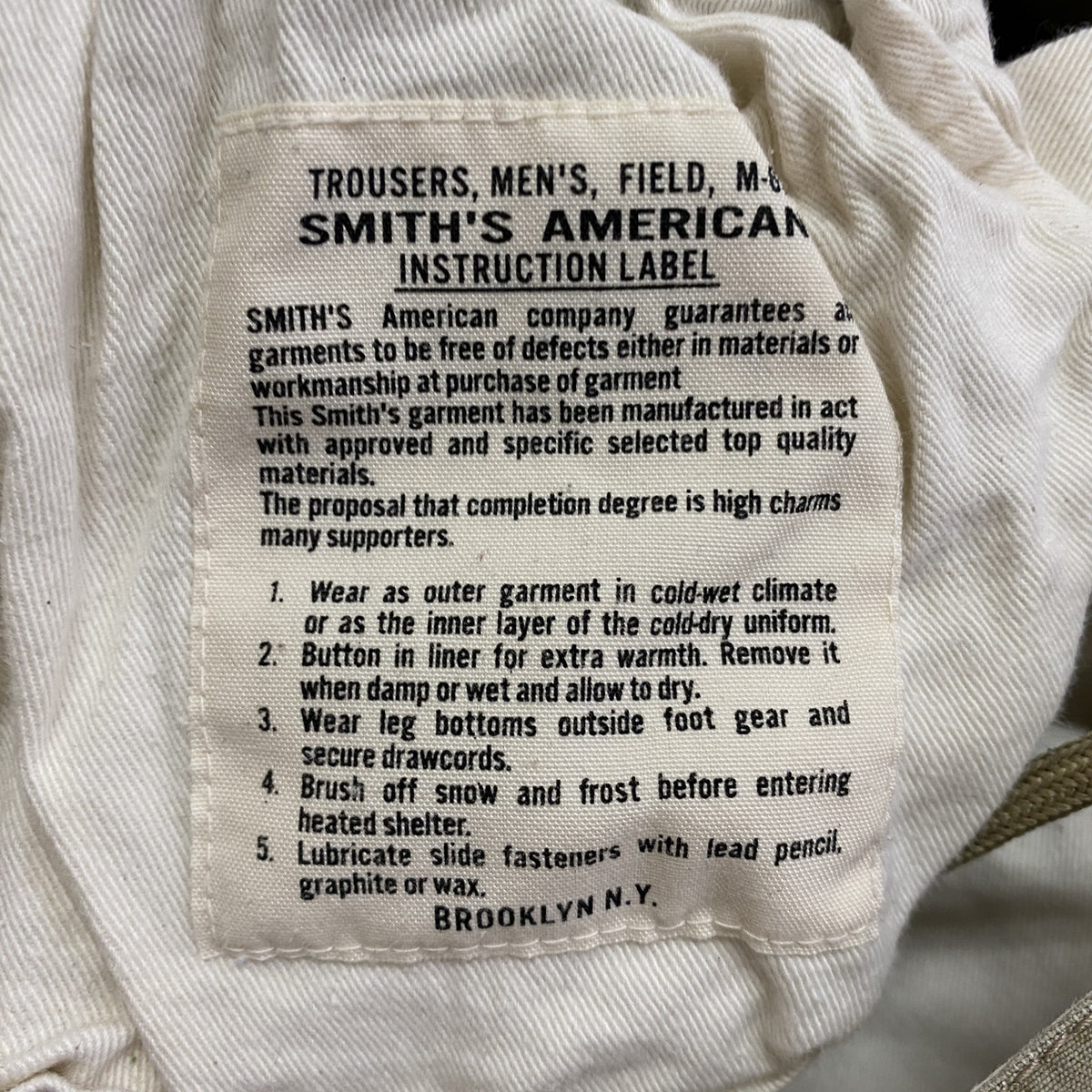 SMITH’S AMERICAN　スミスアメリカン　M-65　フィールドパンツ　カーゴパンツ　レプリカ　ベージュ　34-36サイズ　古着