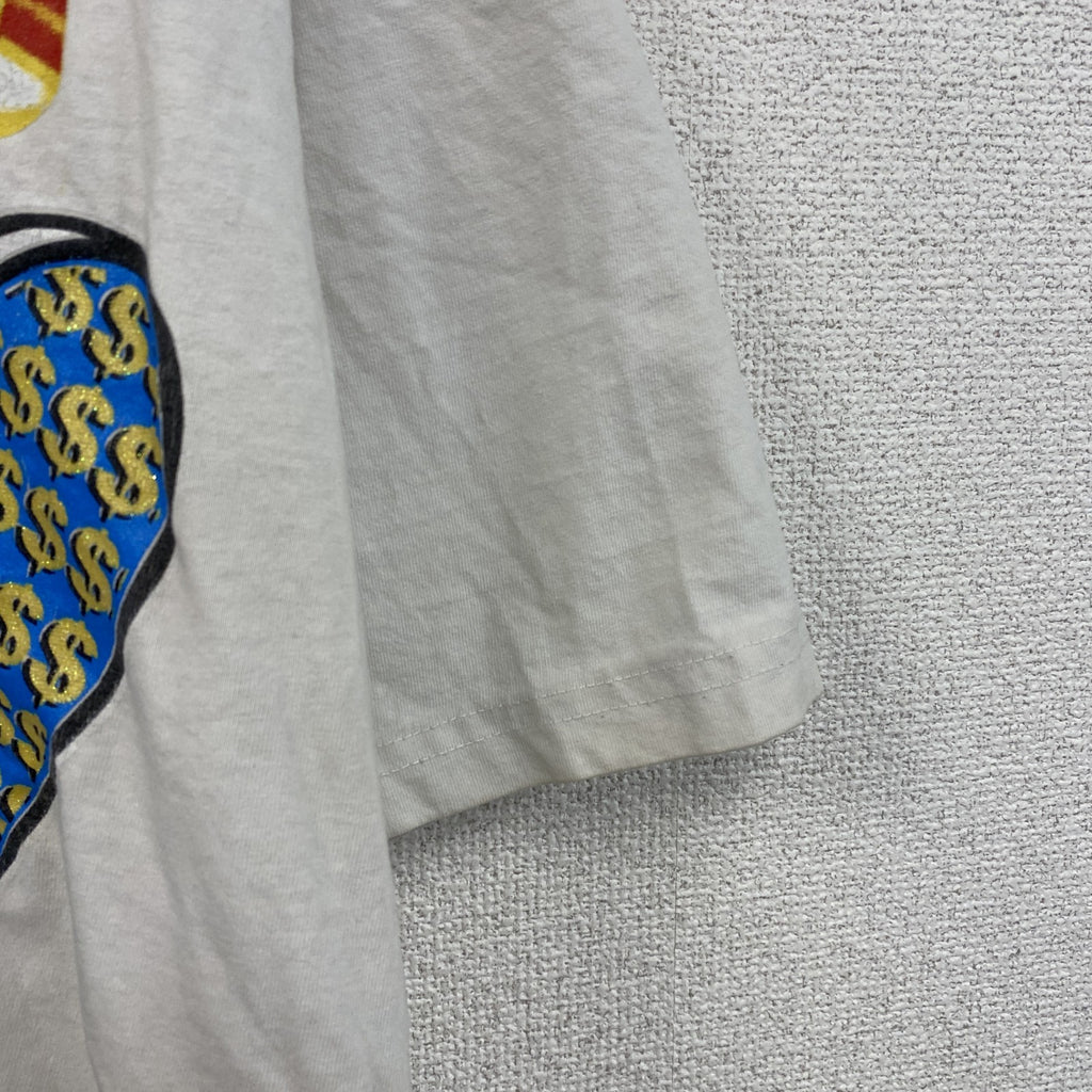 TIME MONEY　B-BOYZ　半袖プリントTシャツ　ラインストーン　白　ホワイト　XLサイズ　古着