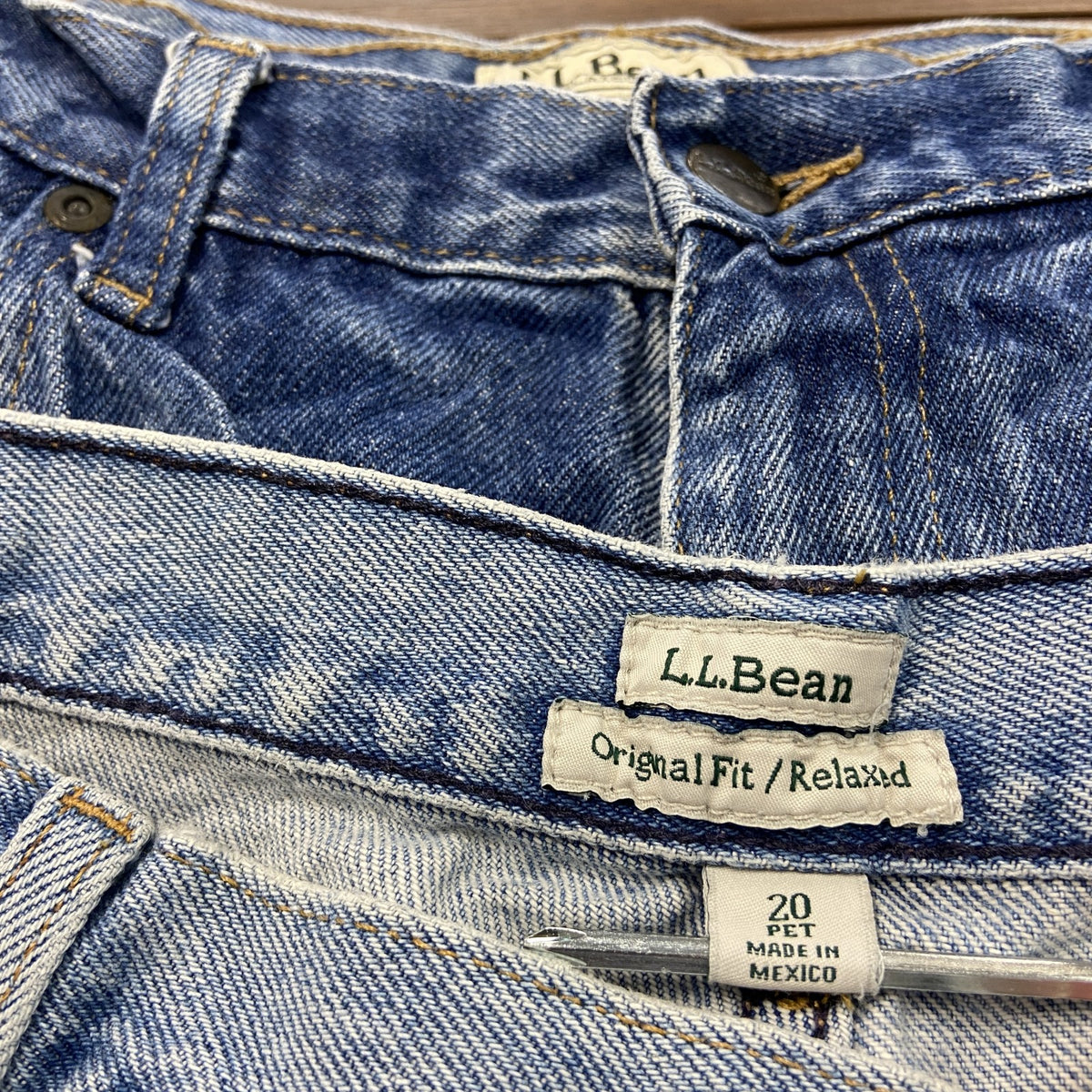L.L.Bean　エルエルビーン　デニムパンツ/ジーンズ　ジップフライ　インディゴ　20PETサイズ　古着