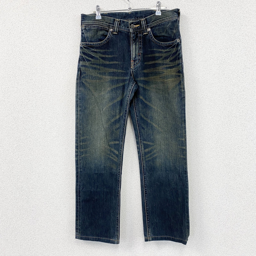 Wrangler　ラングラー　デニムパンツ/ジーンズ　ジップフライ　鬼ヒゲ　フェード　インディゴ　30サイズ メンズ コットン 古着